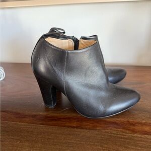 Poppy Barley Black Leather Ankle Boots